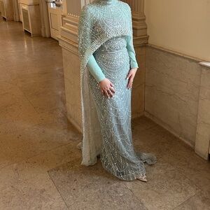 Floor length turquoise/mint Turkish Gown| SOLD